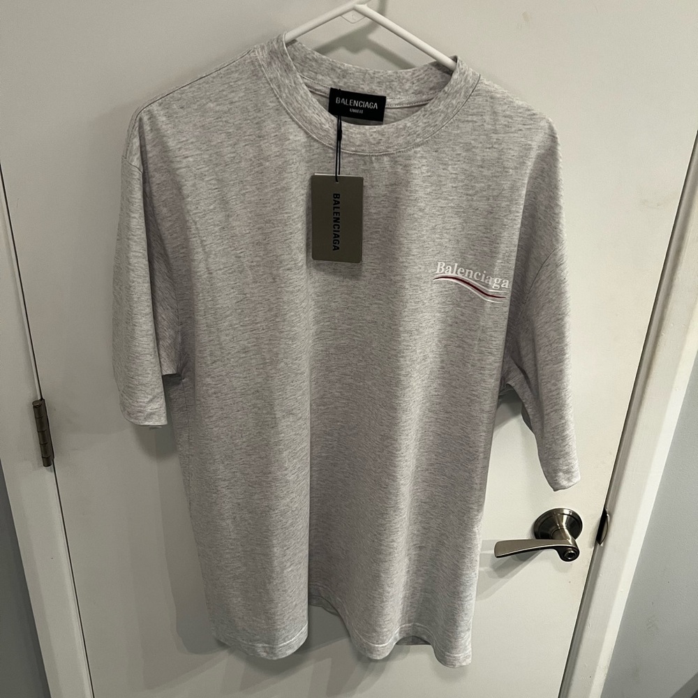 Balenciaga Political Campaign T-shirt Heather Grey Red size Large